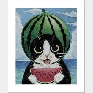 Watermelon Cat Posters and Art